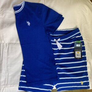 Boys (L) Royal Blue Polo Short Set